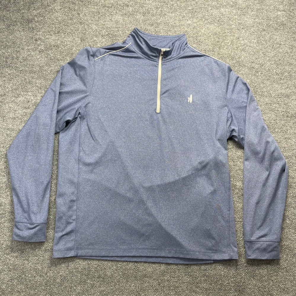 johnnie-O Mens Sully Quarter Zip Pullover Lake Blue Heather JMKO1030 Size L
